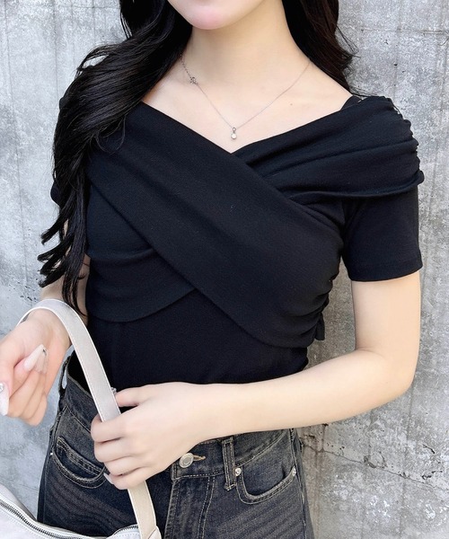 INGNI（イング） tシャツ 半袖 クロスオフショルトップス レディース