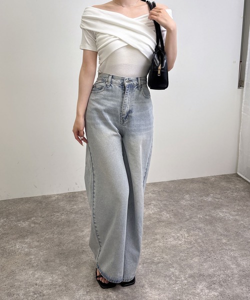 INGNI（イング） tシャツ 半袖 クロスオフショルトップス レディース