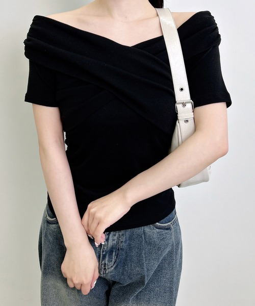 INGNI（イング） tシャツ 半袖 クロスオフショルトップス レディース