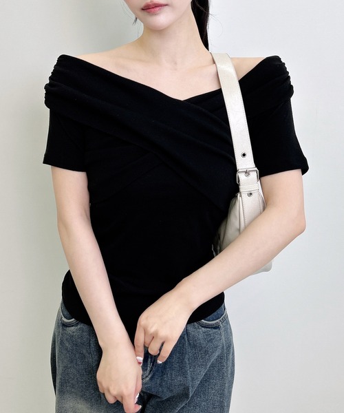 INGNI（イング） tシャツ 半袖 クロスオフショルトップス レディース