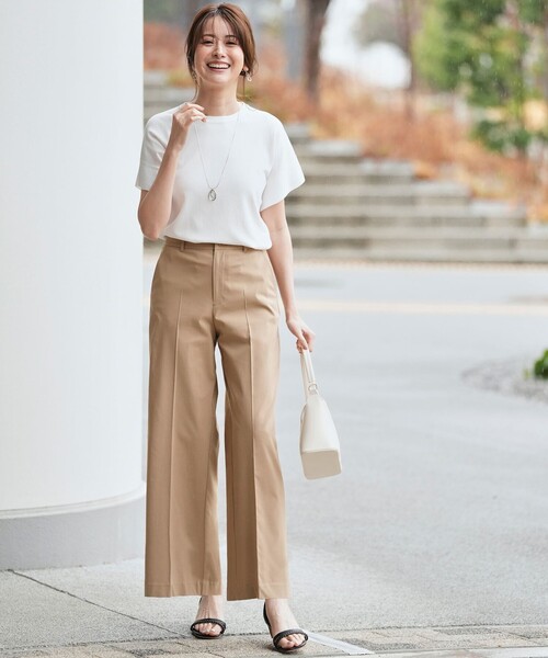 ANY SIS（エニィスィス） パンツ エアリーストレッチ ワイドパンツ