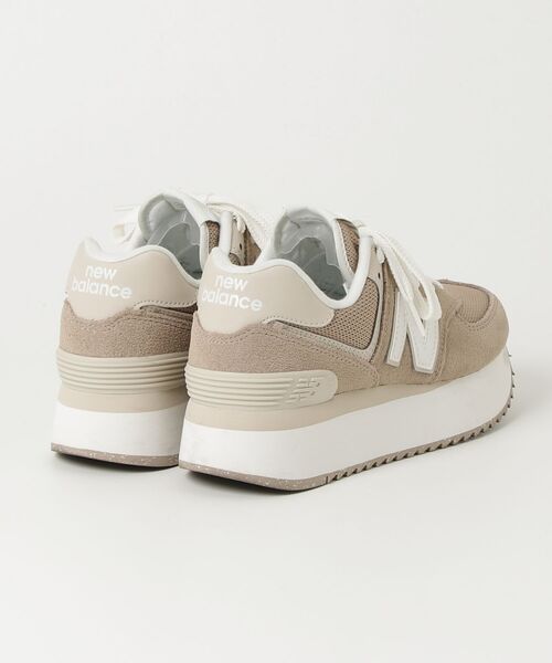 「New Balance」 ローカットスニーカー 24.0cm ベージュ レディースの画像