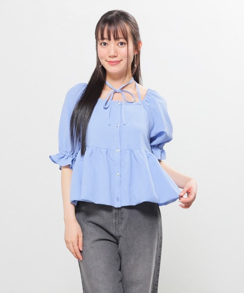 hholic 2020SS バルーンブラウス Honeys（ハニーズ） ブラウス シャツ 裾バルーンブラウス レディース