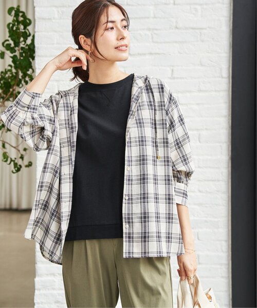 ikka（イッカ） ブラウス シャツ 「接触冷感／UVカット」シアー7分袖