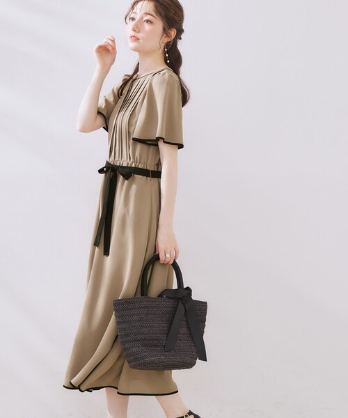 「couture brooch」 半袖ワンピース 38 ネイビー レディース_画像5