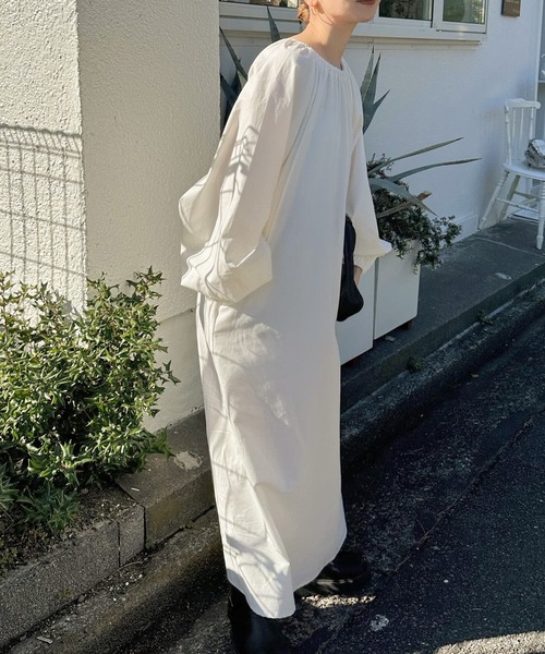 select MOCA by son」 長袖ワンピース FREE オフホワイト レディース