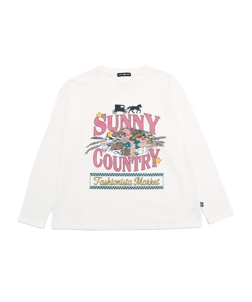 「Little sunny bite」 長袖カットソー MEDIUM ホワイト レディース_画像2
