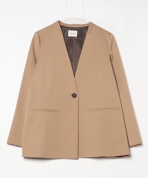 Demi-Luxe BEAMS - Demi-Luxe BEAMS ノーカラージャケット ベージュ Demi-Luxe BEAMS（デミルクス ビームス） ノーカラージャケット 36