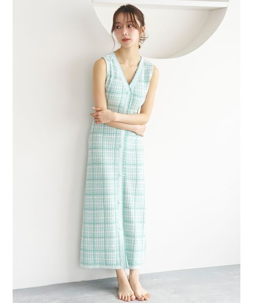 SNIDEL HOME パジャマ ルームウェア ラメツイードワンピース
