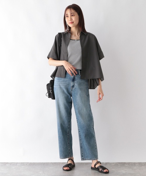 「GLOBAL WORK」 半袖シャツ FREE ブルー レディース_画像6