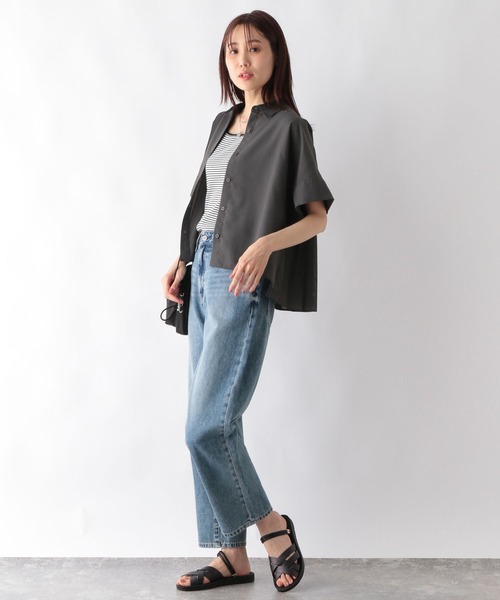 「GLOBAL WORK」 半袖シャツ FREE ブルー レディース_画像7