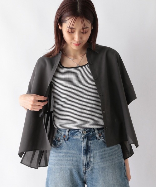 「GLOBAL WORK」 半袖シャツ FREE ブルー レディース_画像8