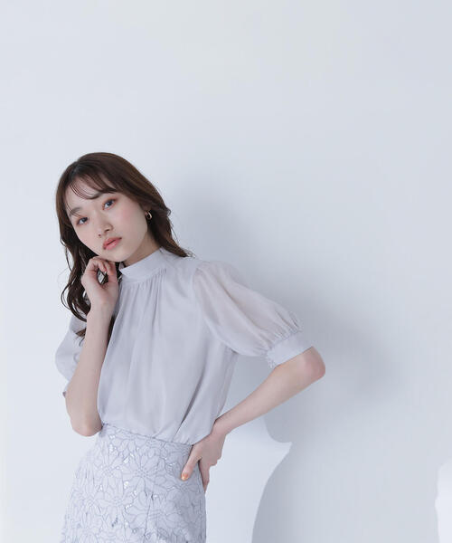 「NATURAL BEAUTY BASIC」 半袖ブラウス SMALL ベージュ レディース_画像2
