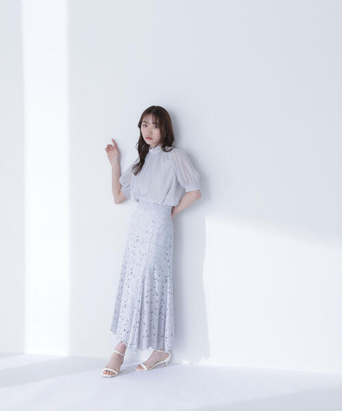 「NATURAL BEAUTY BASIC」 半袖ブラウス SMALL ベージュ レディース_画像5
