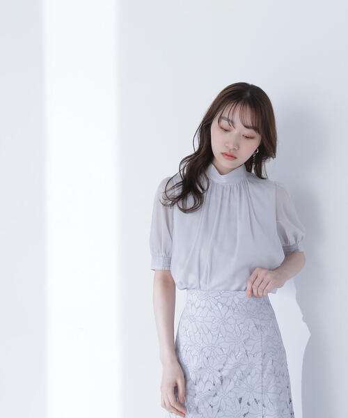 「NATURAL BEAUTY BASIC」 半袖ブラウス SMALL ベージュ レディース_画像6