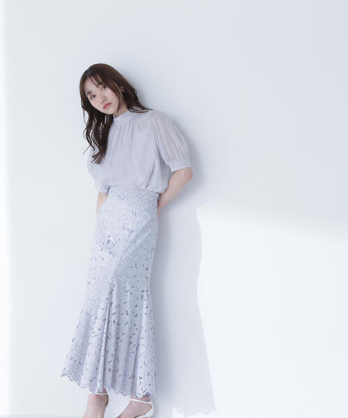 「NATURAL BEAUTY BASIC」 半袖ブラウス SMALL ベージュ レディース_画像8