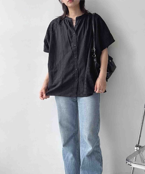 AS KNOW AS（アズノゥアズ） ブラウス シャツ 夏 半袖 インドコットン