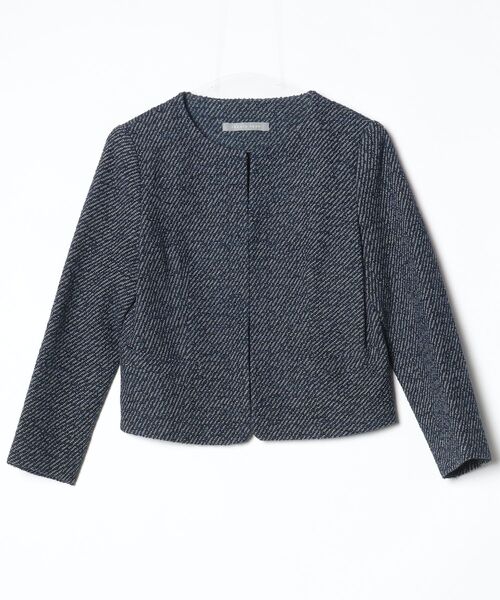 Theory ノーカラージャケット ネイビー　40 theory luxe（セオリーリュクス） ノーカラージャケット 40 ネイビー