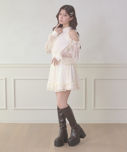 「Ambre Neige」 ノースリーブワンピース FREE アイボリー レディース_画像3