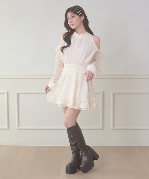 「Ambre Neige」 ノースリーブワンピース FREE アイボリー レディース_画像4