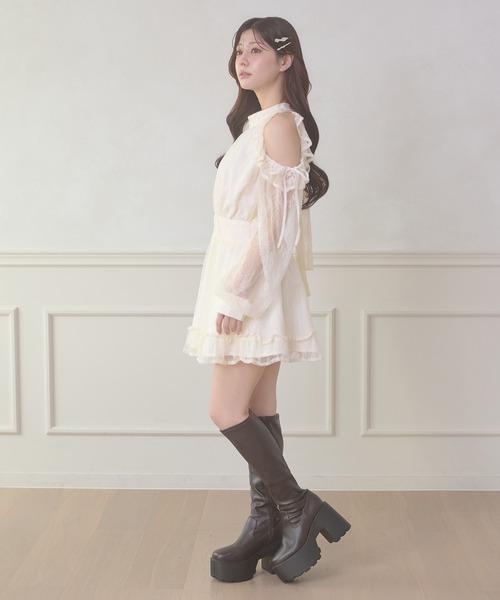 「Ambre Neige」 ノースリーブワンピース FREE アイボリー レディース_画像5