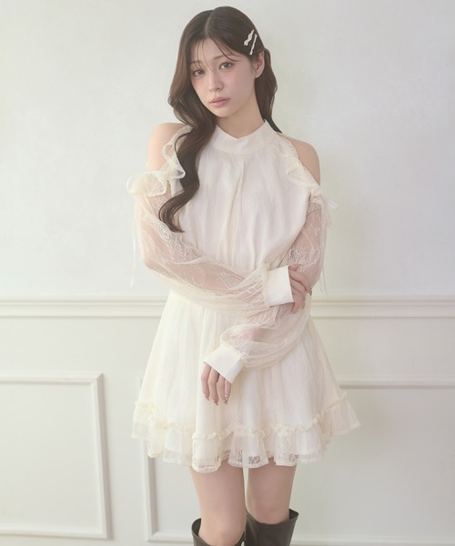 「Ambre Neige」 ノースリーブワンピース FREE アイボリー レディース_画像9
