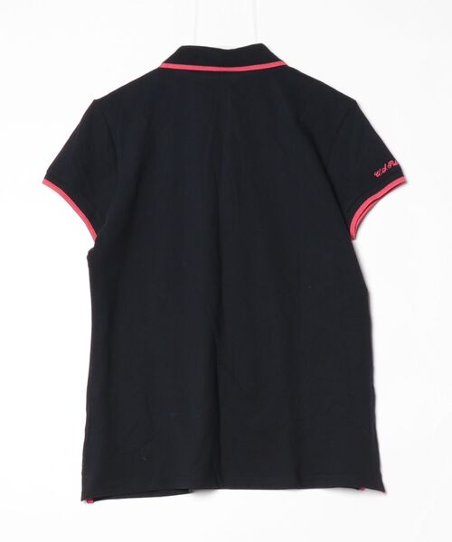 「U.S. POLO ASSN.」 ワンポイント半袖ポロシャツ L ネイビー レディース_画像2