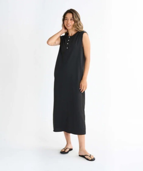 「ROXY」 ノースリーブワンピース MEDIUM ブラック レディース_画像4