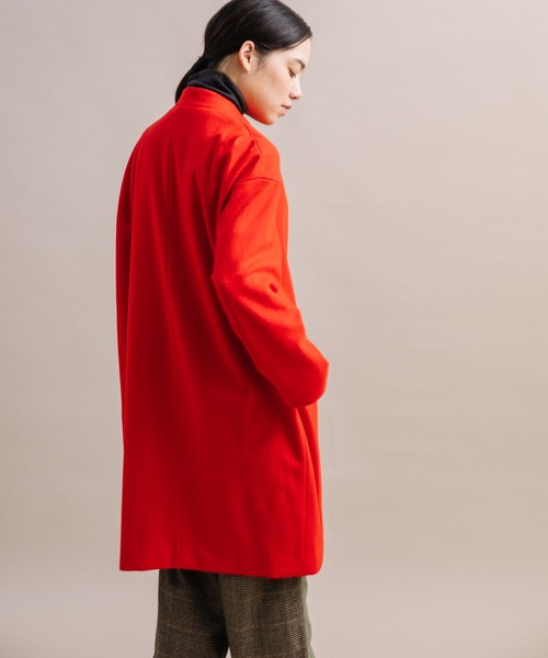 Liyoca コート チェスターコート 「Liyoca」圧縮スムース ノーカラー