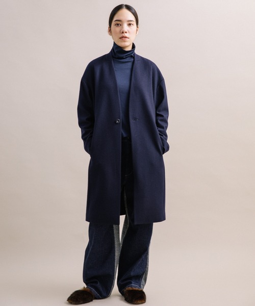 LIYOCAのチェスターコート Liyoca コート チェスターコート 「Liyoca」圧縮スムース ノーカラー