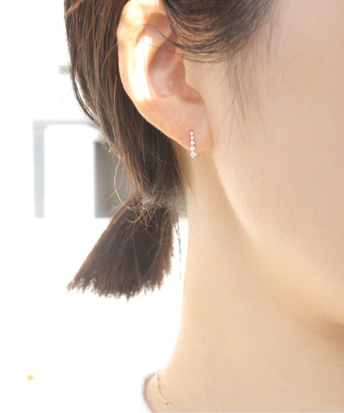 anq. ピアス 「anq.」K10・ダイヤモンド グラデーションピアス