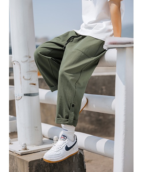 カーゴパンツ HOOK- 薄手裾折り返しデザインカーゴバンツ メンズ