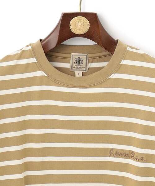 J.PRESS（J.プレス） tシャツ 「J.PRESS USA」ボーダー刺繍ロングT