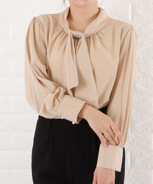 ブラウス シャツ シフォンボウタイブラウス レディース Lace Ladies ブラウス シャツ シフォンボウタイブラウス