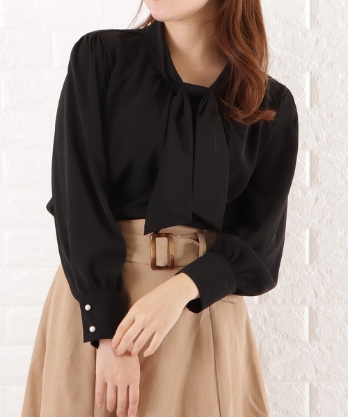 Lace Ladies ブラウス シャツ シフォンボウタイブラウス