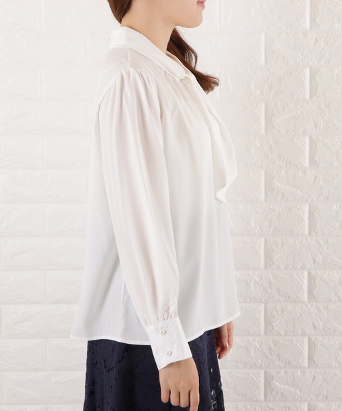 ブラウス シャツ シフォンボウタイブラウス レディース Lace Ladies ブラウス シャツ シフォンボウタイブラウス