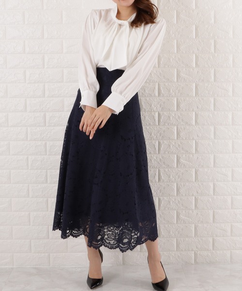 Lace Ladies ブラウス シャツ シフォンボウタイブラウス