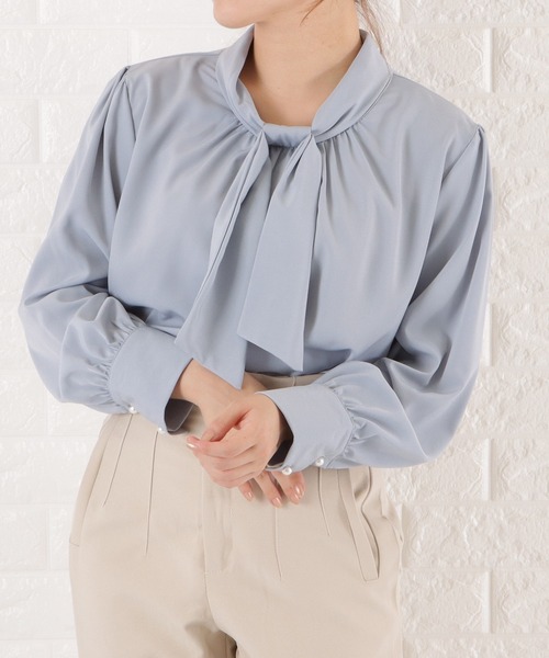 Lace Ladies ブラウス シャツ シフォンボウタイブラウス