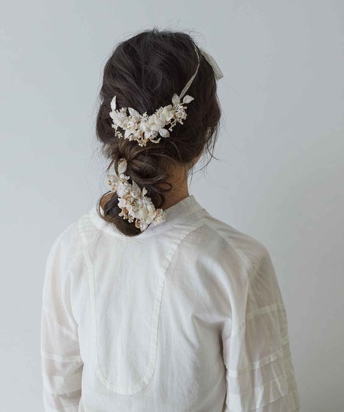 m.soeur（エムスール） ヘアクリップ ツルリーフとお花のクリップ