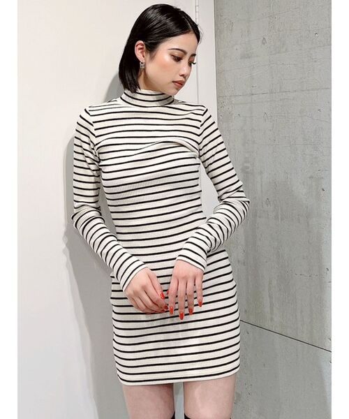 GYDA タートルネックリブ編みワンピース GYDA タートルネックリブ編みワンピース