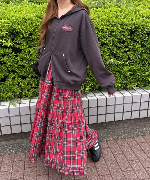 WC ロング スカート 「ベストセラー」チェックティアードロング