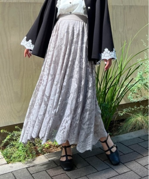 axes femme（アクシーズ ファム） ロング スカート レースサーキュラー 