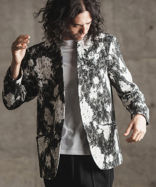 GLIMCLAP ジャケット ノーカラージャケット mj9733- Botanical gobelin