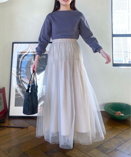 新品 mysty woman ミスティウーマン チュールスカート シアー 透け感 新品 mysty woman ミスティウーマン チュールスカート シアー