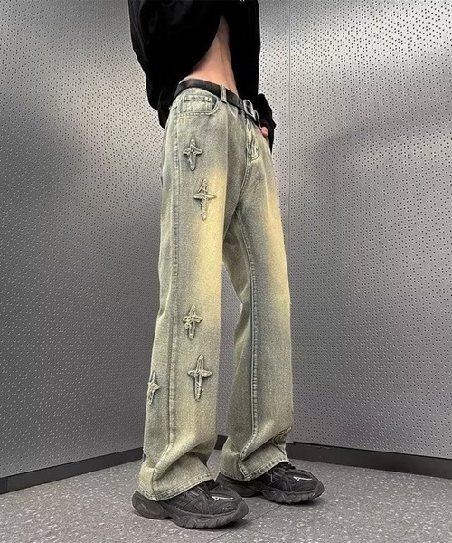 ジーンズ デニム デニムパンツ Y2K モチーフデニム レディース メンズ