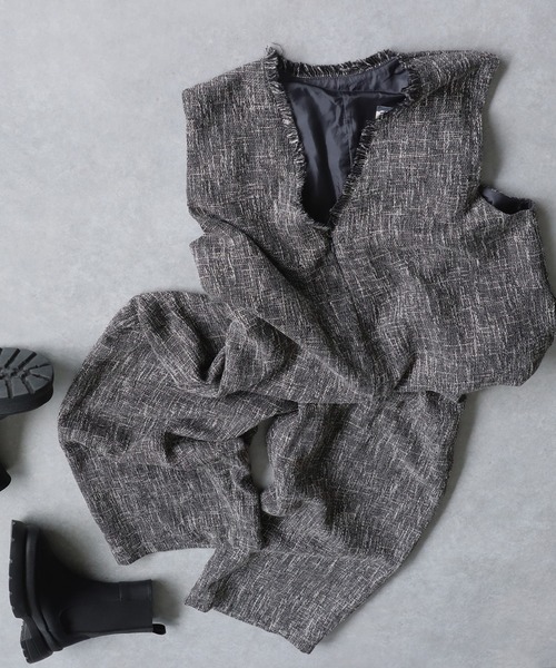 antiqua（アンティカ） オールインワン ツイードライクオールインワン