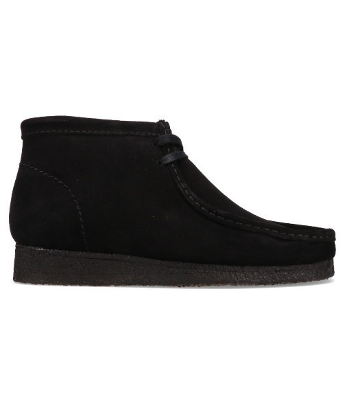 Clarks（クラークス） ブーツ Clarks Wallabee Boot Black Sde (Black