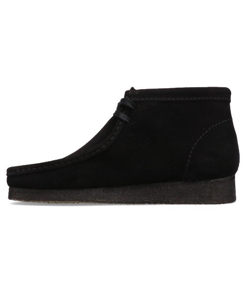 Clarks（クラークス） ブーツ Clarks Wallabee Boot Black Sde (Black