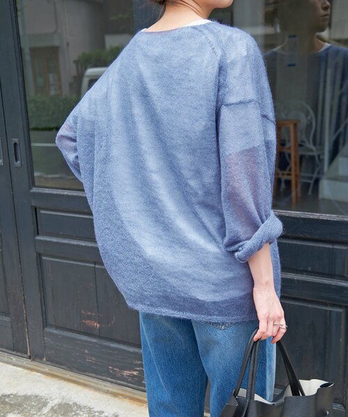 Spick＆Span ニット ルーズモヘヤMIXボートネックニット