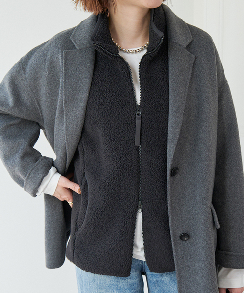 【新発売】 Spick＆Span ベスト ライトボアジップベスト レディース トップス